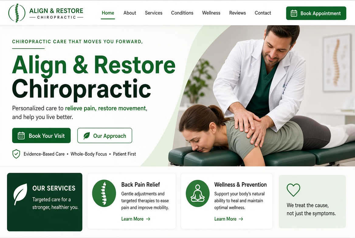 Chiropractic website example