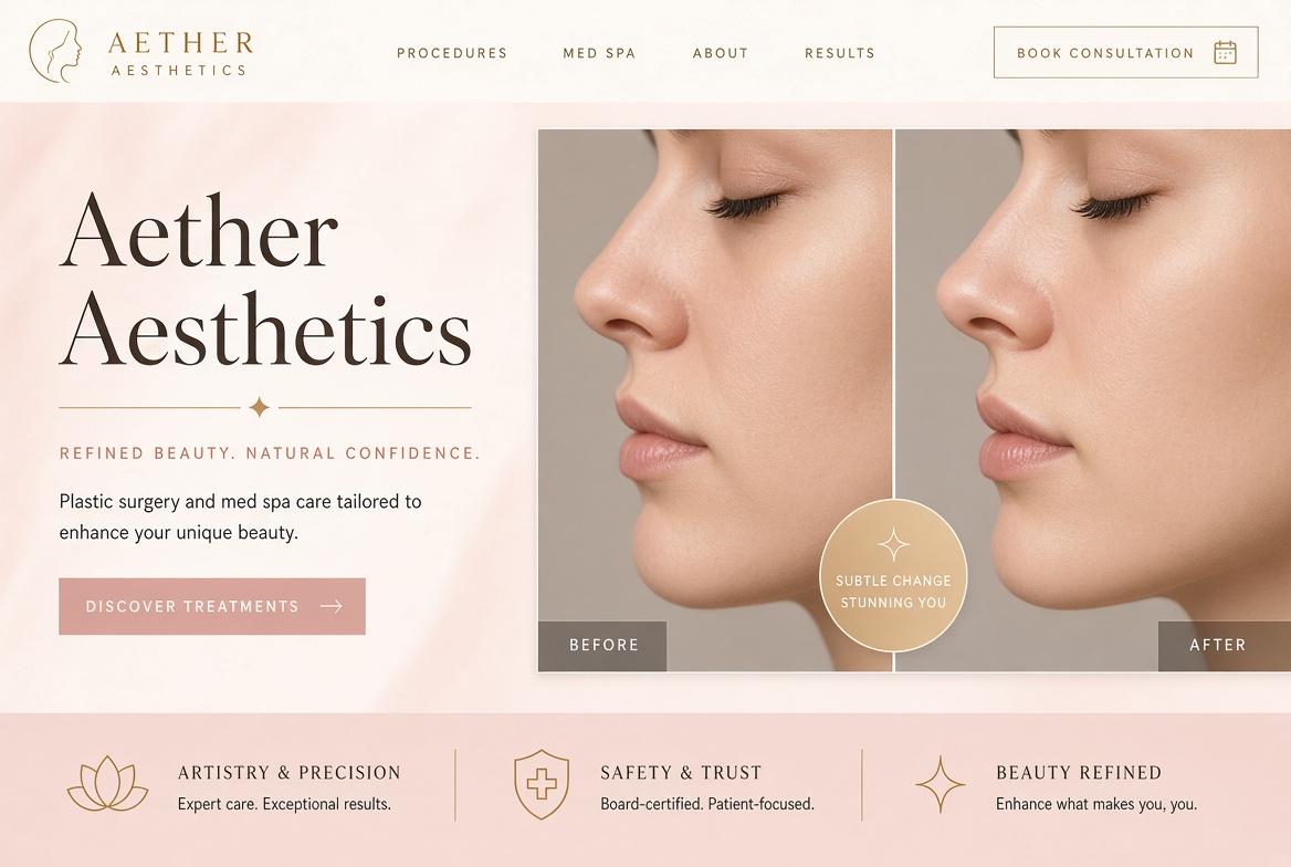 Plastic Surgery website example