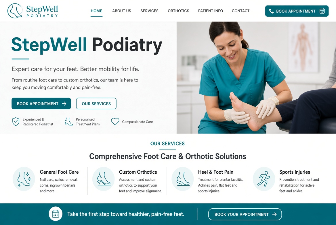 Podiatry website example
