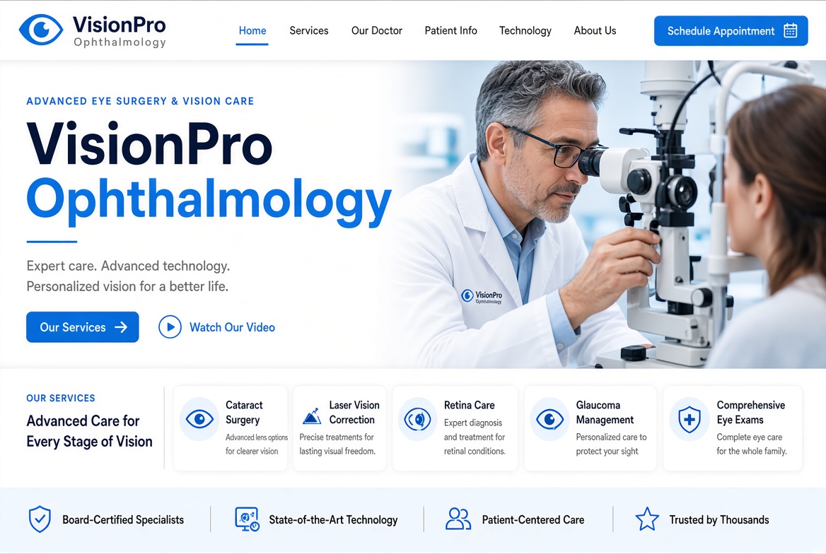Ophthalmology website example