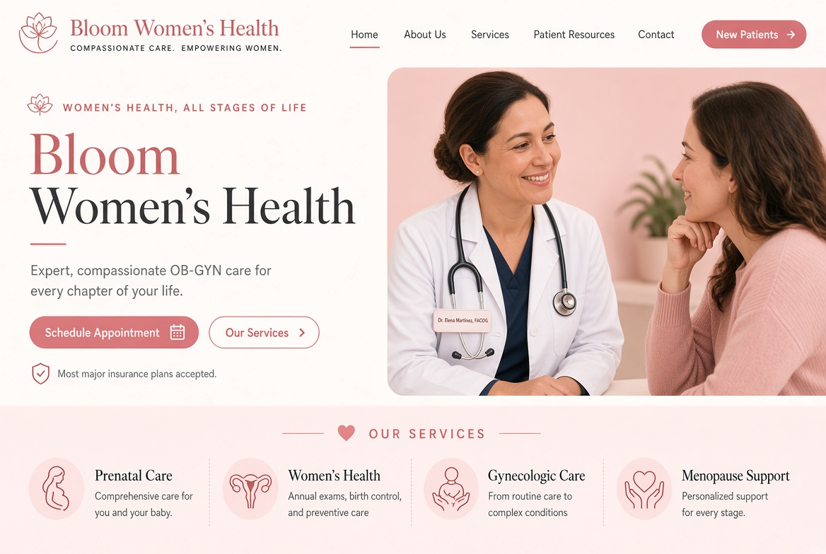 OB-GYN website example