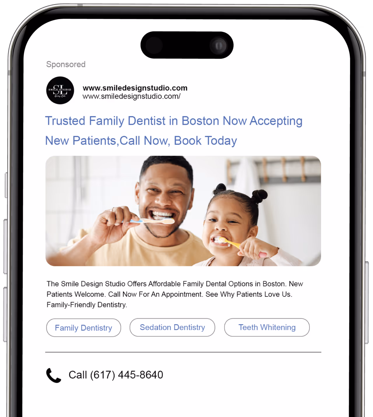 Location targeting map for a clinician near me Google Ads campaign